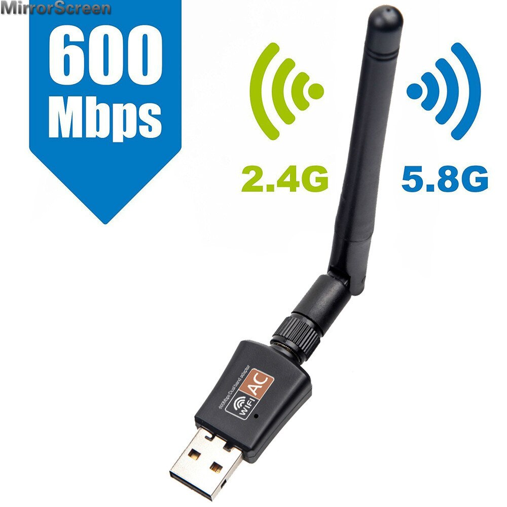 600Mbps Usb Wifi Adapter Dual Band 2.4Ghz 5Ghz Wifi Met Antenne Pc Mini Computer Netwerkkaart Ethernet pc Wifi Ontvanger