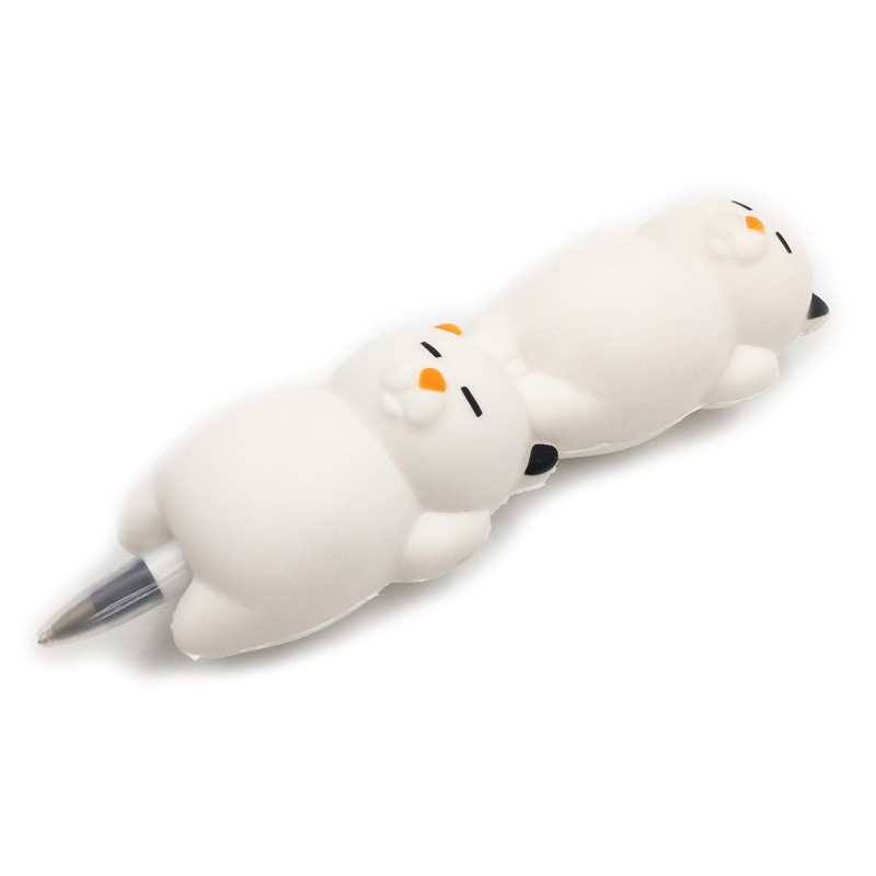 Squishy Pencil Sleeves Cute Panda Dango Dolls Lazy Cat Slow Rising Pen Cap Toppers Grip Scented Stress Relief Toy Ball pen: lazy cat