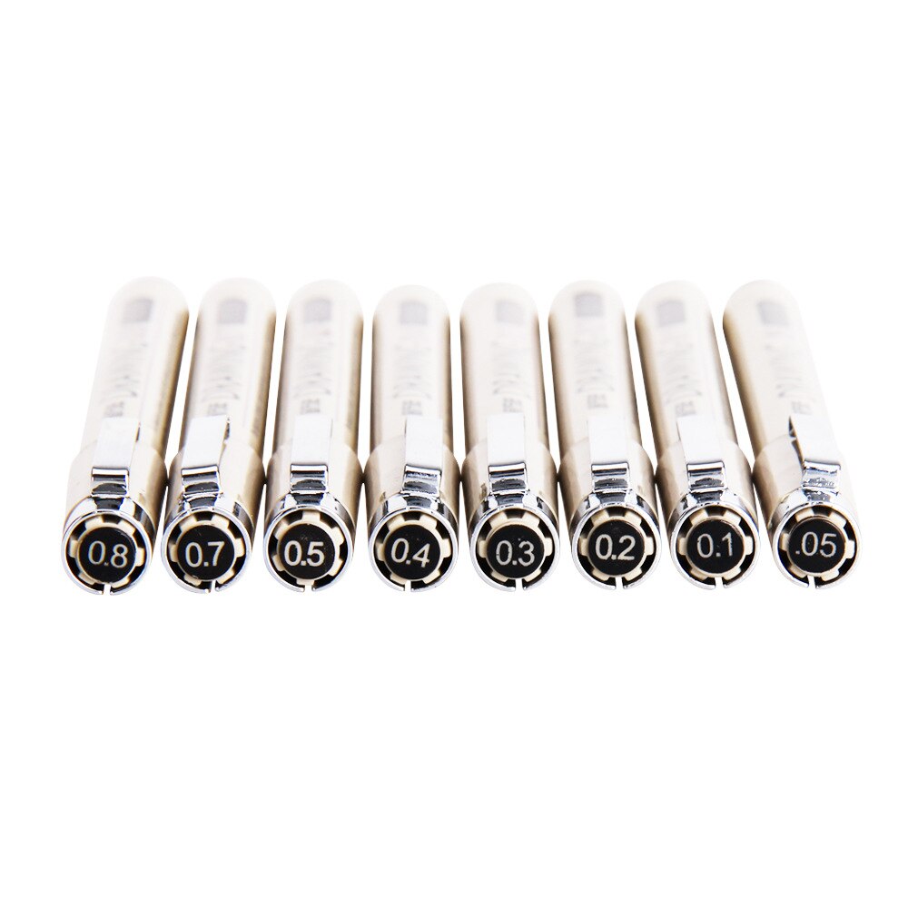 01-08mm 12Pcs/Box Drawing Needle Pen Set Drawing Liner for Portrait Sketching Painting Supplies Needle Marker Pen G-0950T