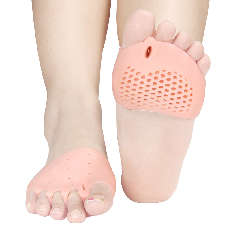 1 par = 2 stk. hallux valgus ortopædi silikone forfod pude fod genanvendelig smertelindring åndbar for kvinder mænd værktøj ortopædisk pad: Nøgen