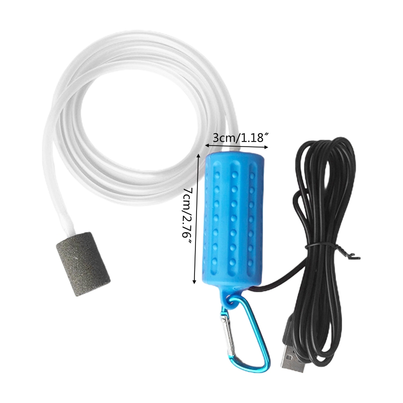 Aquarium Mini Air Pump Whisper Quiet Air Pump USB Bubbler for Salt and Fresh Water Fish Tank Fountain Pond Oxygen Pump