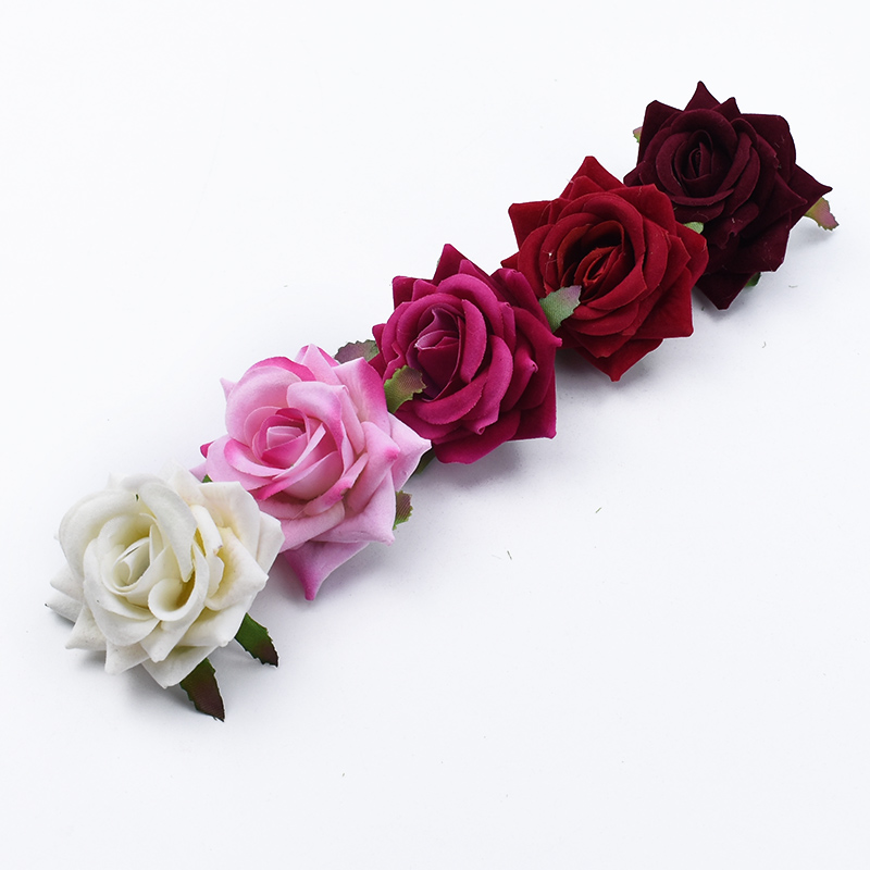 100 pièces pas cher roses mariage fleurs décoratives mur décoration de la maison accessoires fleurs artificielles un capuchon boîte