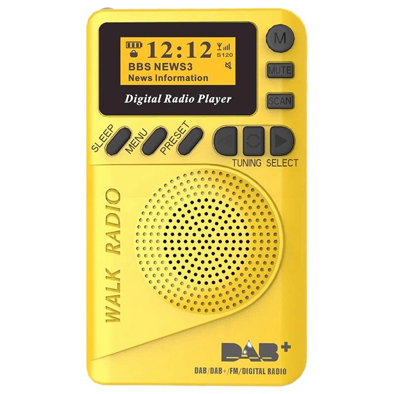 Pocket Radio Draagbare Dab Digitale Radio Oplaadbare Fm Radio Lcd Display Luidspreker Voor Walk Run Of Joggen