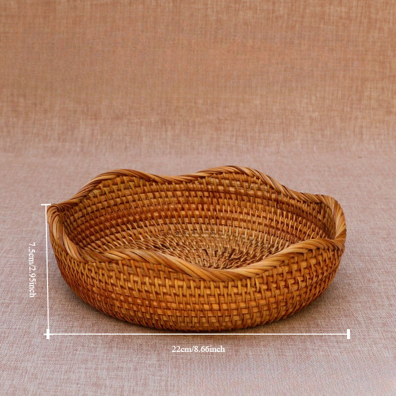 retro handgemachter geflochtener Korb Rattan geflochtenes Material Aufbewahrungskorb Heimat Wasser Obstkorb dekorative Aufbewahrung Bambuskorb: Grün