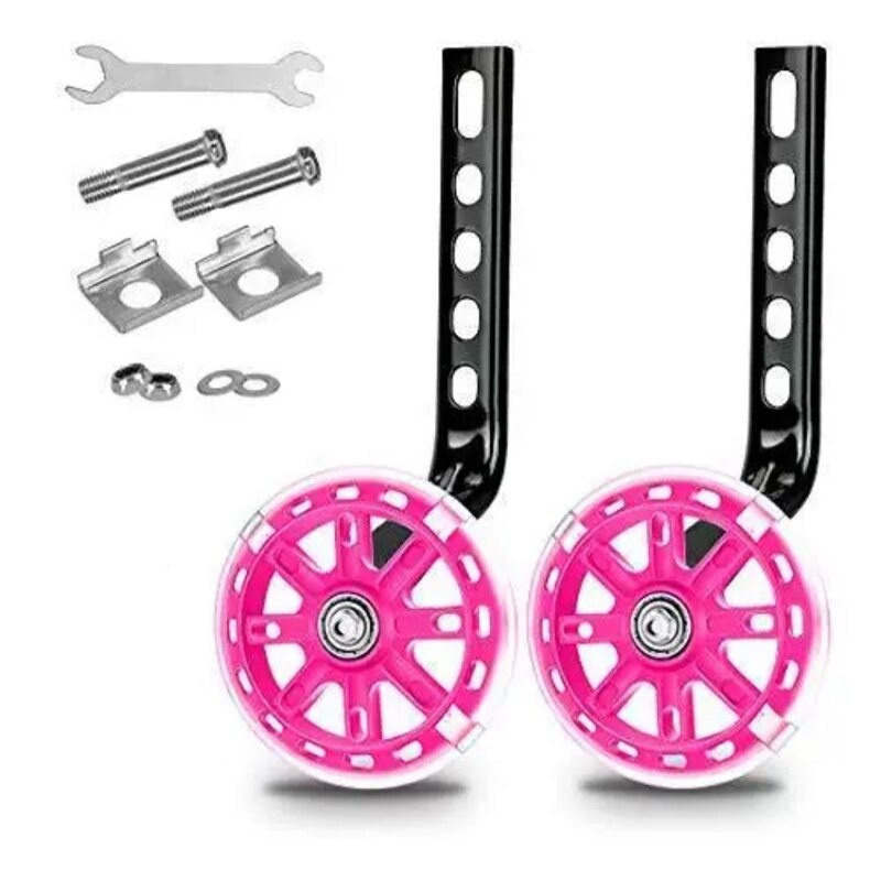 Bike Training Wielen Voor Kinderen Fiets Verstelbare Stabilisator Geschikt Voor 12 14 16 18 20 Inch Kinderen Fiets: Pink