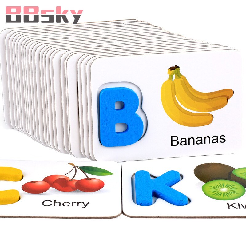 Bbsky Kids Fun Pocket Woord Flash Kaart Baby Educativos Leren Educatief Engels Tafel Spel Puzzel Speelgoed Kinderen C6