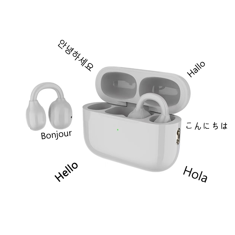 M11 Ear Clip Earphones 11mm Dynamic Coil Wireless Bluetooth Headphones Sports Gaming Open Headset HiFi Stereo Earbuds 300mAh: black