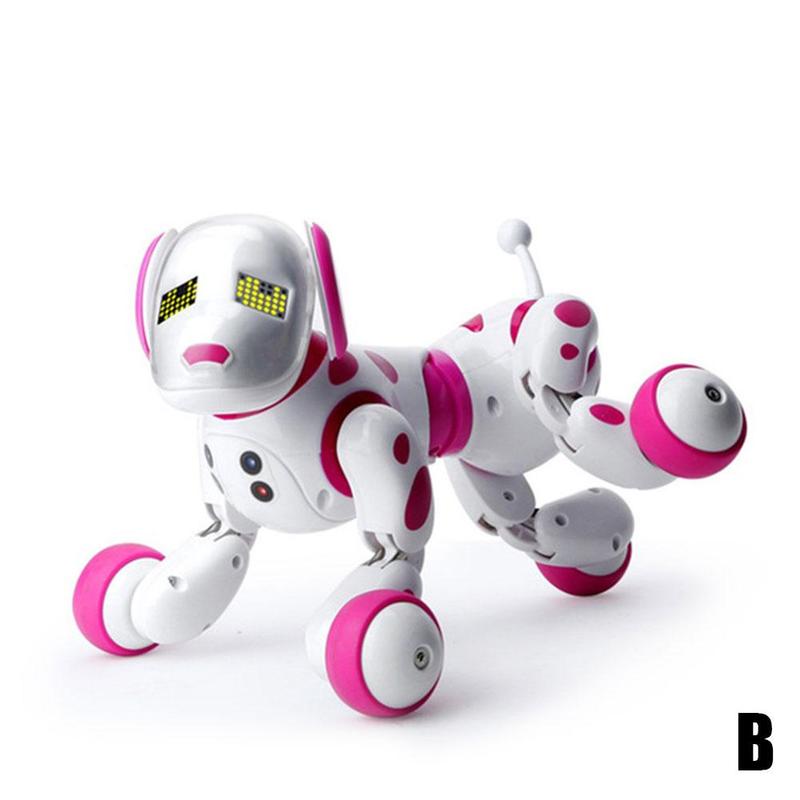 Perro Robot eléctrico inteligente para niños, juguete educativo para caminar, mascota de Control remoto: Rosa