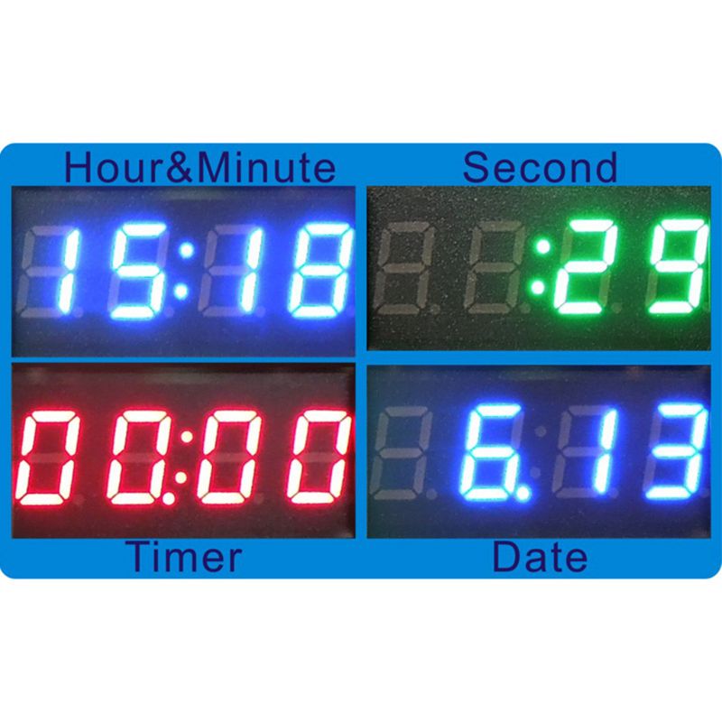 LED DIY Vehicle Electronic Clock KIT Car Motorcycle Timer LED Digital Display Power-off Memory DC4.5-30V Red Green Blue