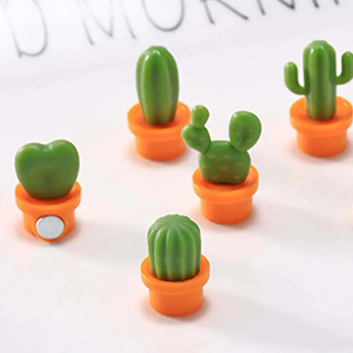 Aimant de réfrigérateur à Message magnétique Cactus, plante verte en pot, boule de Cactus, aimant de réfrigérateur tridimensionnel 6 pièces