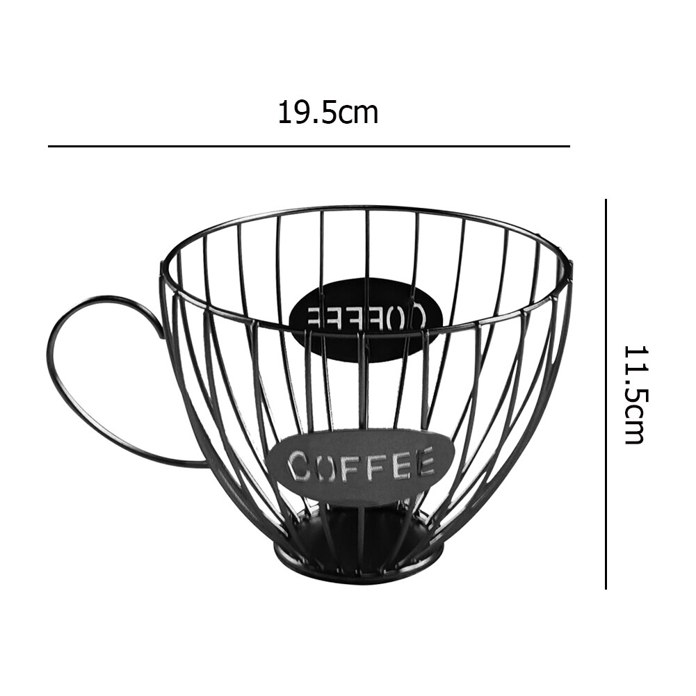Metal Coffee Capsule Basket Multifunction Hollow Iron Stand Holder Coffee Pods Storage Shelves Rack Home Cafe Hotel Coffeeware: B Black