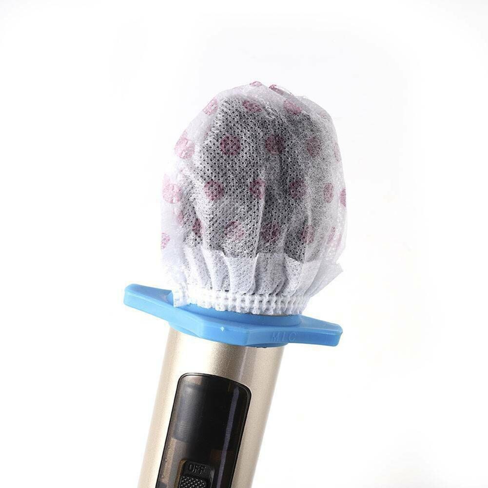 Microphone Cover 100Pcs KTV Disposable Non-woven Cloth Microphone Odor Removal Hygiene Cover