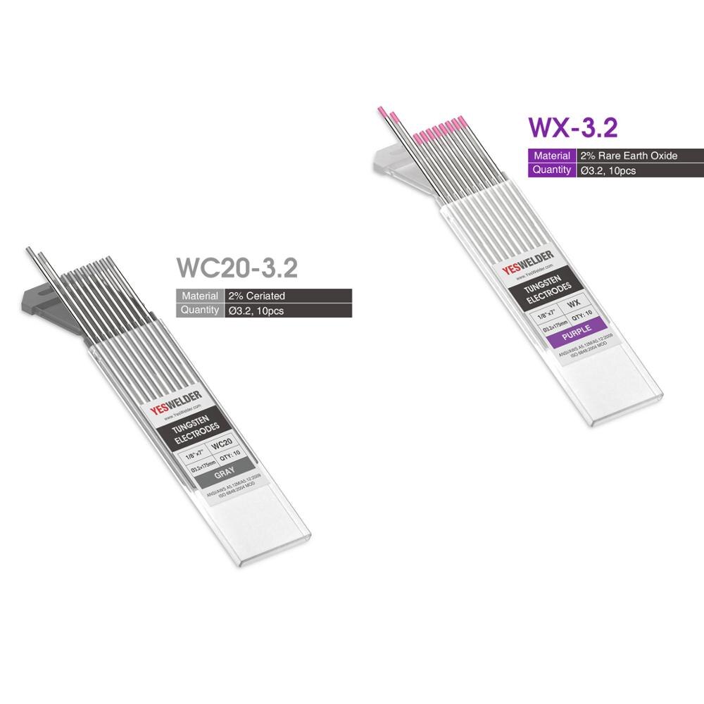YESWELDER 10pk TIG Welding Tungsten 3.2*175mm WP WT20 WC20 WL15 WL20 WX