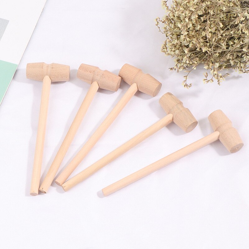 5Pcs Wooden Crab Hammer Mallet Carving Tool Leather Craft Jewelry Making Hammer Tool