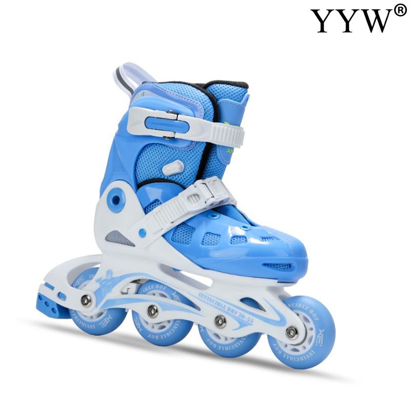 Kids Adjustable Inline Roller Skates Blade Skating Sliding Beginner 4 Wheels Summer Outdoor Girls Boys Blue Pink Breathable