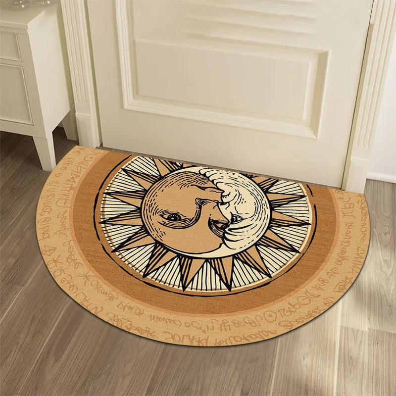 Halfronde Deurmat Rond Vloerkleed Retro Tapijt Voor Woonkamer Spoel Toegangsmat Slaapkamer Keuken Voetmatten Tapis Ingangsmat