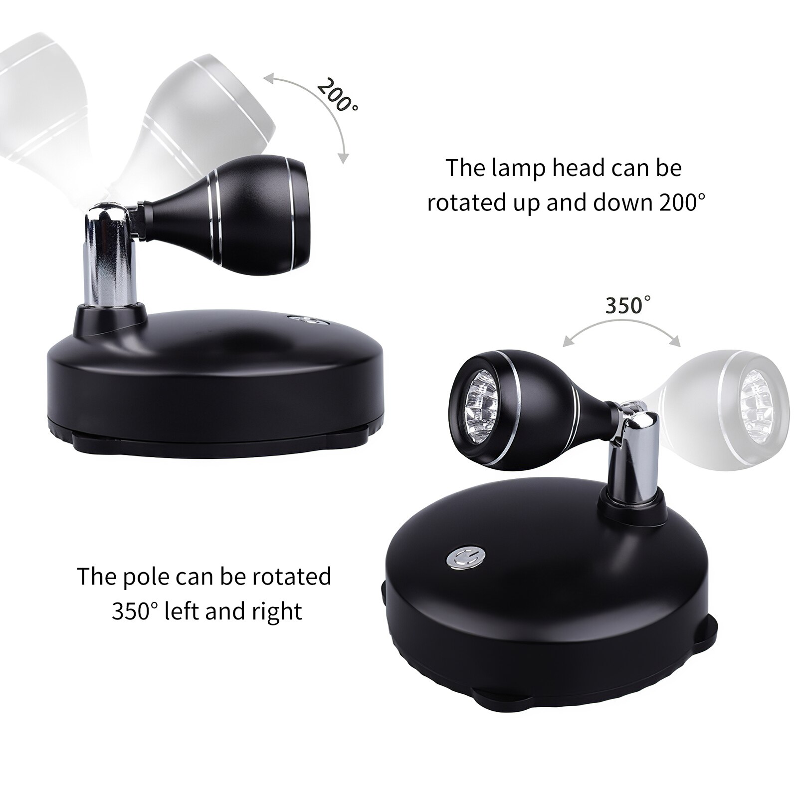 2 stück LED-projektionslicht-nachtlampe für freundlicher, LED-scheinwerfer, rgb-mehrfarbenlicht, ambientelampe, batteriebetriebene wandlampe mit rotationsfunktion