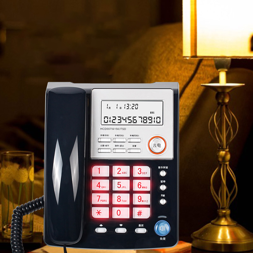 Corded Phone System with Caller ID/Call Waiting, Red Buttons Backlit, Fast Dial, Fixed Telephone Landline for Home Office: Blue
