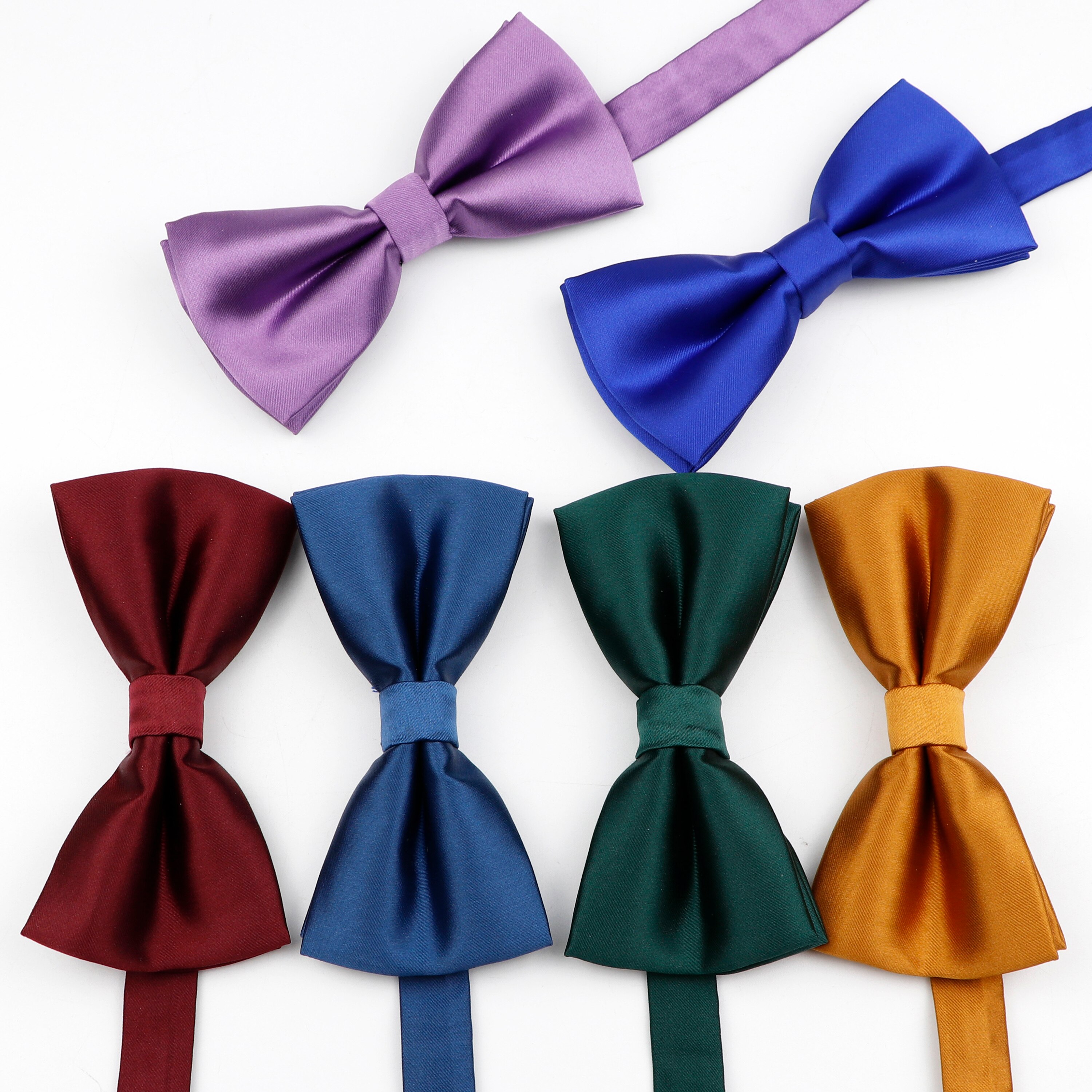 Heren polyester vlinderdas effen kleur vlinder strik bruiloft feest zakelijk verstelbare vlinderdas rood blauw