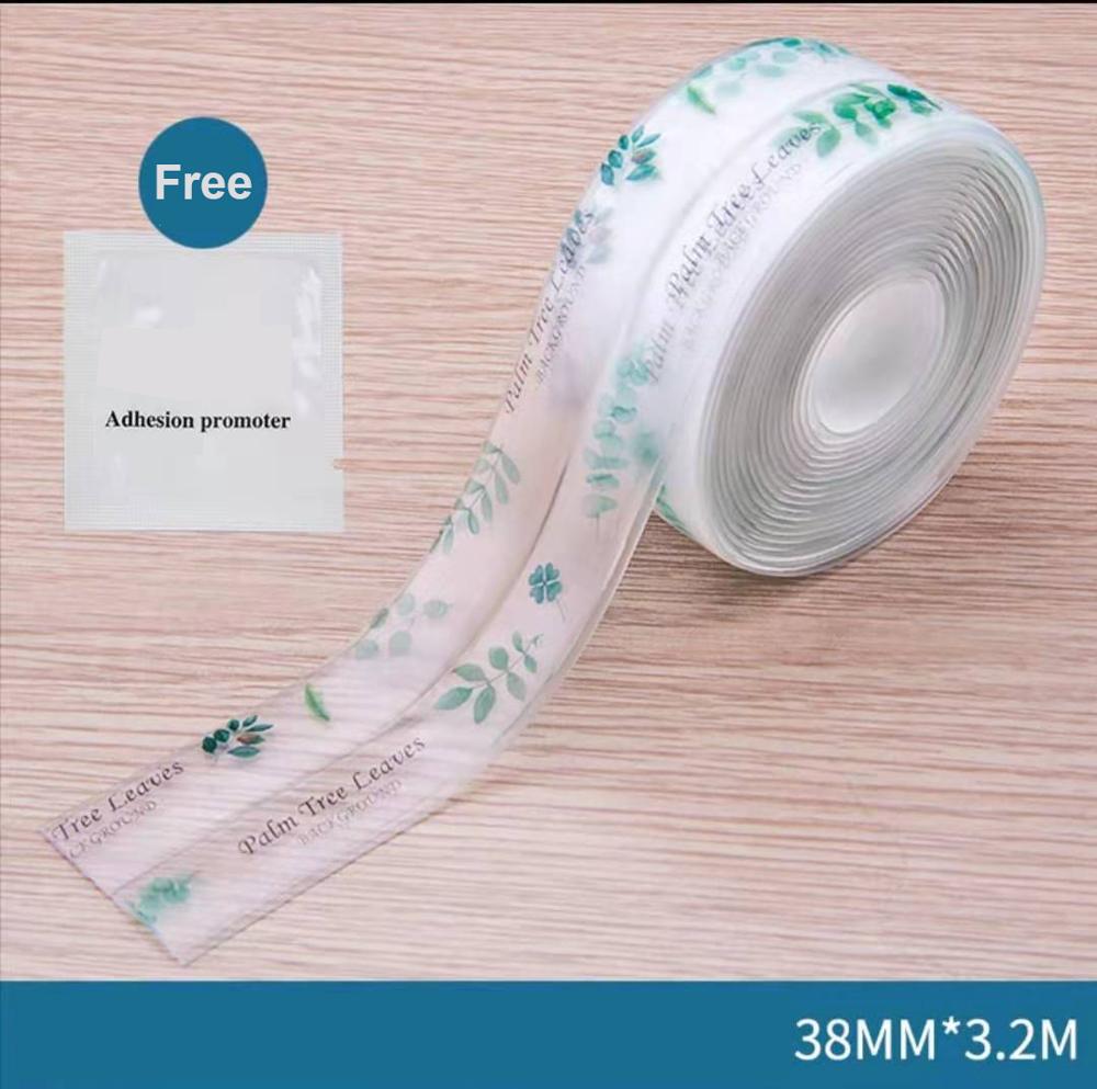 Multi Druck transparent 3,2 mx38mm Pvc Abdichtung Streifen Band Fenster Schlecht Küche Wasserdicht selbst-Klebstoff Naht Wc Ecke: Elfenbein