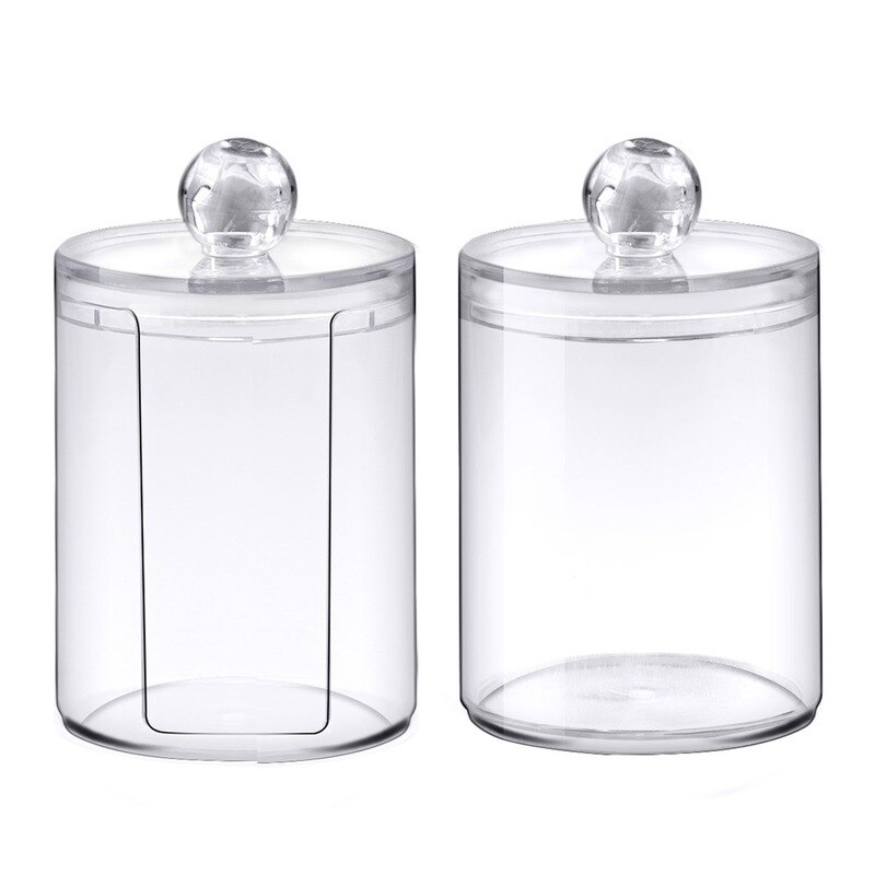 Multifunctional Round Receive Box Jewelry Box Cosmetic Make-up Cotto Box Swabs Transparent Container Make Up Container