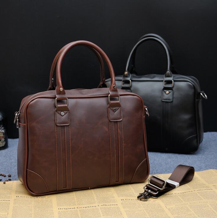 Sac à main en PU européen et américain pour hommes, sacoche d'affaires, pochette pour ordinateur