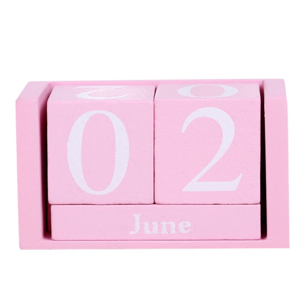 Vintage Desktop Houten Kubus Blok Kalender Thuis Kantoor Woonkamer Slaapkamer Tafel Decor Fotosessie Prop Home Decorations