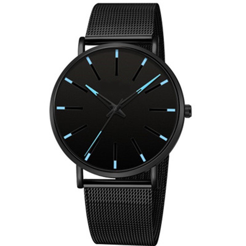 Watch Men Watch Ultra-Thin Watches Quartz Stainless Steel Band Simple Wrist Watch Male Clock: A