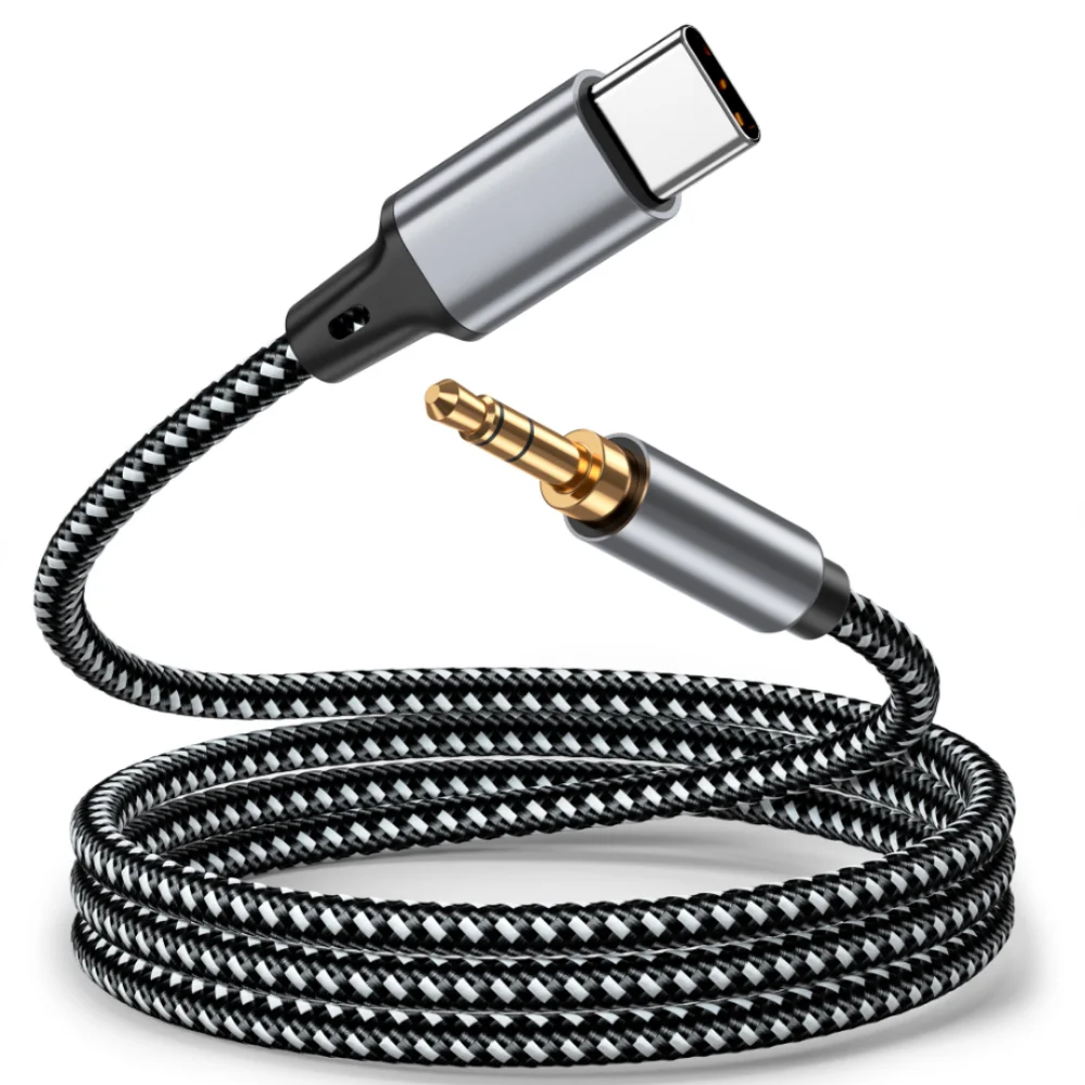 1m 1,5 m 2m USB tipo C a conector auxiliar de 3,5 Mm adaptador de Audio DAC USB-C para auriculares de teléfono conector de Audio de sonido estéreo HIFI para coche: <=0,5 m