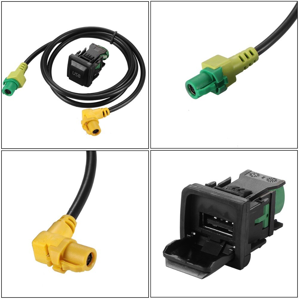 Zwarte usb-schakelkabel, aux-kabel, premium verbindingskabel, kabelboom, schakelkabel voor vw rns 315 rcd 510 magotan l polo touran