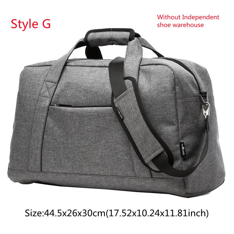 High Capacity Travel Tote Multifunction Cosmetic Clothes Storage Duffle Shoulder Bags Sports Fitness Handbag Accessories Supplie: G Gray