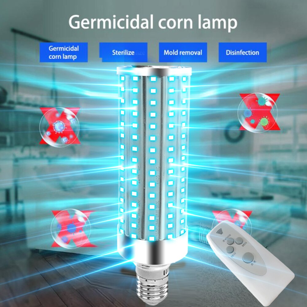 E27 Ultraviolet Led Germicida Lamp Disinfecting Light UV LED Disinfection LED Bulb 110V LED UVC Bulb 220V Bactericidal Light 60W