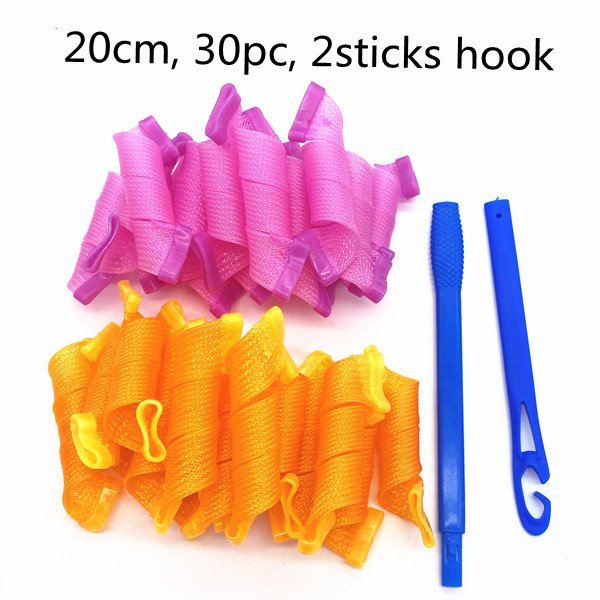 Rulos para el cabello con forma de caracol, rizadores redondos en espiral, suaves, mágicos, 20cm: 20cm 30pcs
