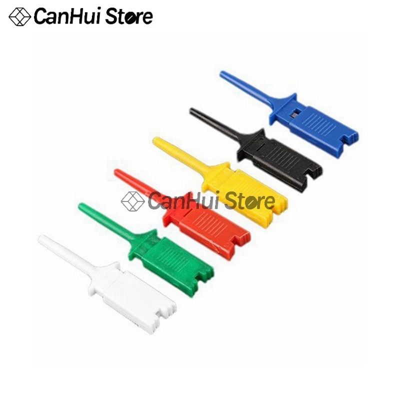 12X SMD IC 6 Colors Test Hook Clip Grabbers Test Probe