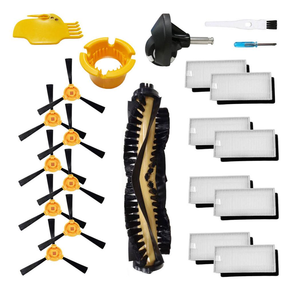 Accesorios repuestos para Cecotec aspiradora Robot Conga Excel 990 1 cepillo principal, 8 filtros Hepa, 8 brochas laterales, 3 telas: Gris oscuro