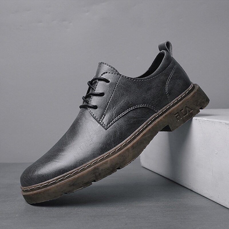 Brogues skor män skor svart läder män fritidsskor märke manliga affärsskor tjock sula halkfri  ka2712