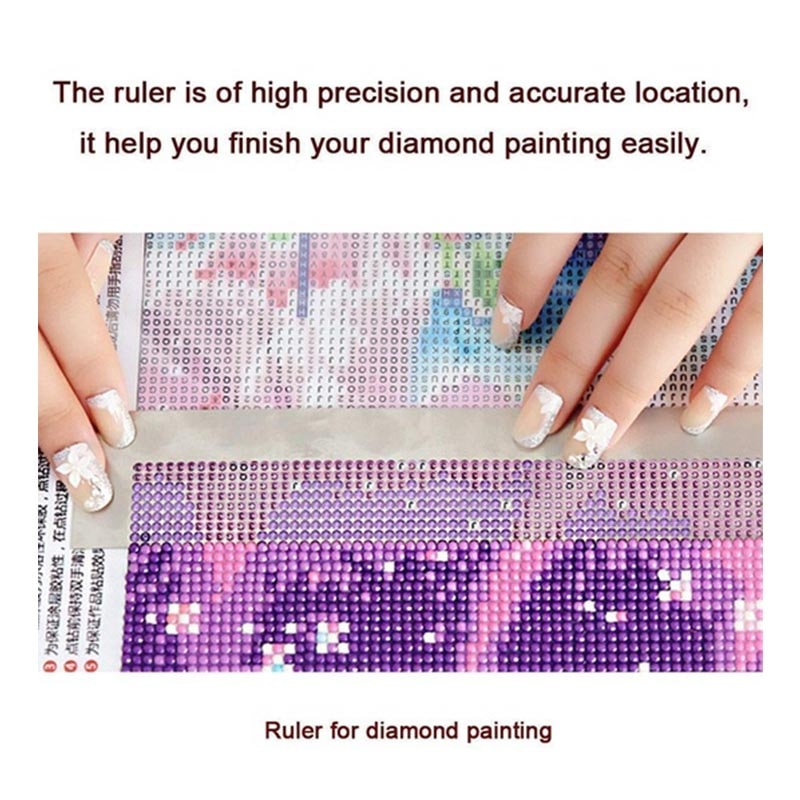 Diamond Painting Drawing Ruler Dot Drill 5D DIY Diamond Embroidery Mesh Ruler Stainless Steel Ruler Tools