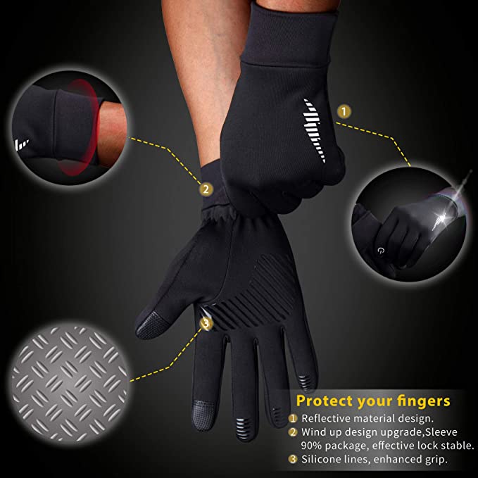 Guantes de equitación para deportes al aire libre, con cremallera, cálidos, a prueba de viento, impermeables, para pantalla táctil, para hombres y mujeres, Otoño e Invierno
