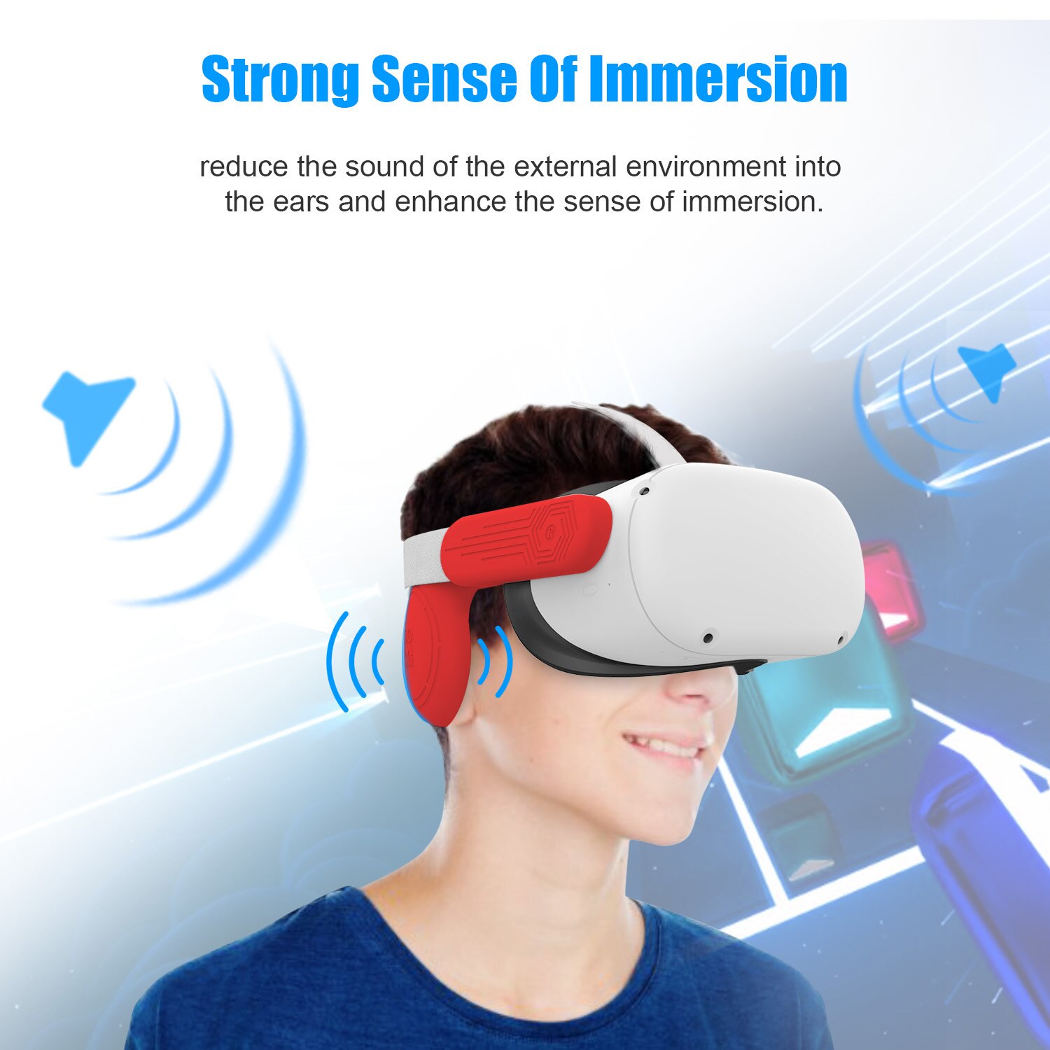 Siliconen Oorwarmers Voor Oculus Quest 2 Eye Mask Cover Vr Headset Verbeterde Headset Geluid Gezicht Pad Kussen Voor oculus Quest 2