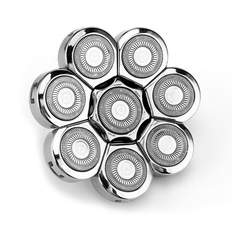 Remplacement pour rasoirs tête 5/6/7/8 têtes lame rechange pour cheveux barbe pour rasoir pour tête pour hommes chauves: Argent