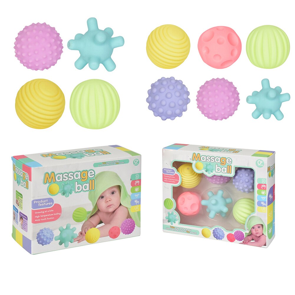 Baby Toy Ball Set Develop Baby's Tactile Senses Toy Touch Hand Ball Toys Baby Training Ball Massage Soft Ball