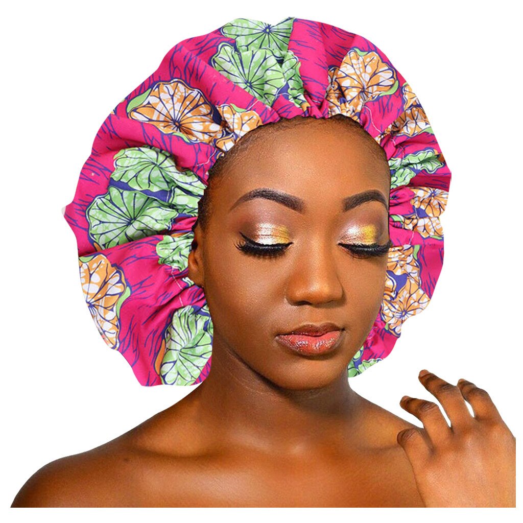 Vrouwen Hoeden Satijnen Gevoerd Motorkap Vrouwen Big Size Beauty Print Satijn Zijde Motorkap Slaap Hoed Hoofd Cover Bescherming haarbanden F1: HT