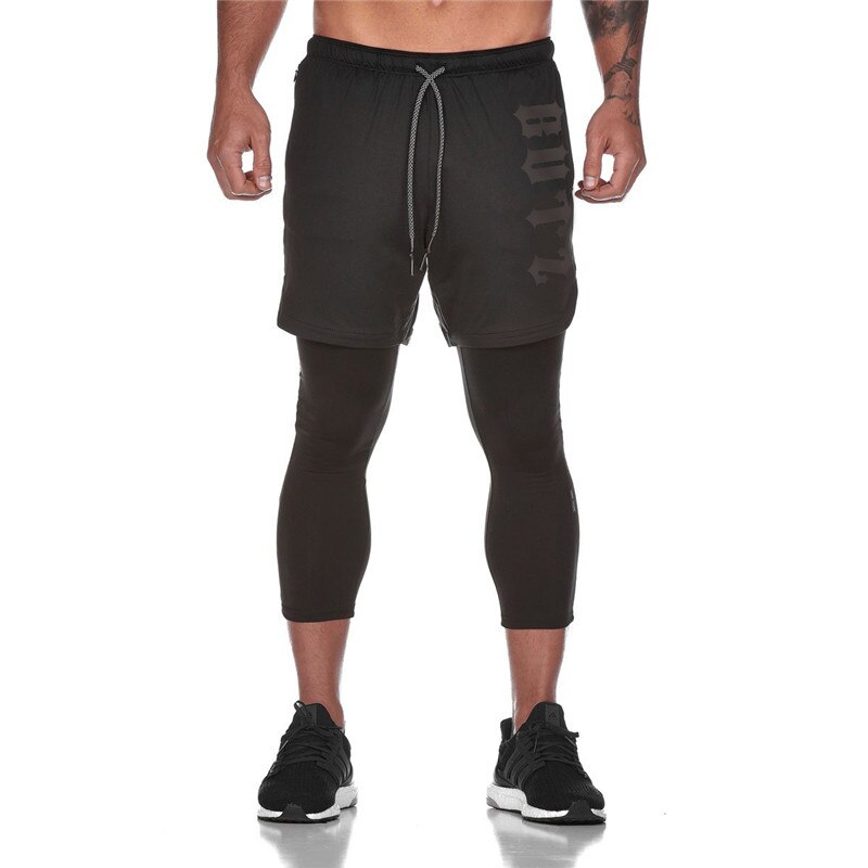 Streetwear Mode Broek Zomer Mannen Fitness Broek Jogger Joggingbroek Fitness Bodybuilding Sportkleding: XL / black
