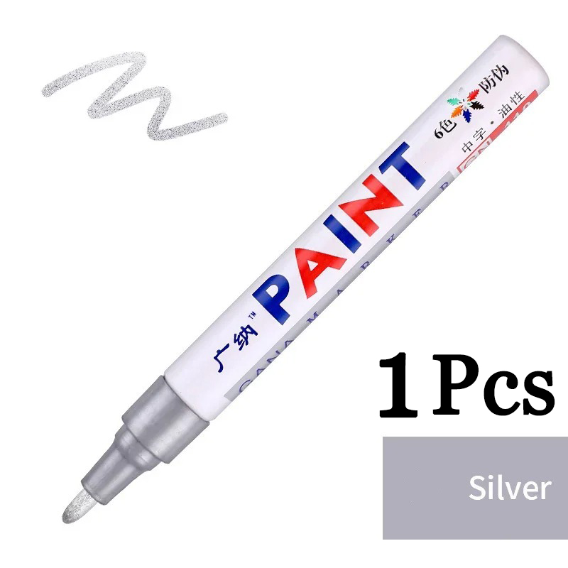 Rotuladores de pintura de colores permanentes, marcadores impermeables, pintura de tela de goma de rodadura de neumáticos, marcadores de pintura de metal de 12 colores, 1/6: Gris oscuro