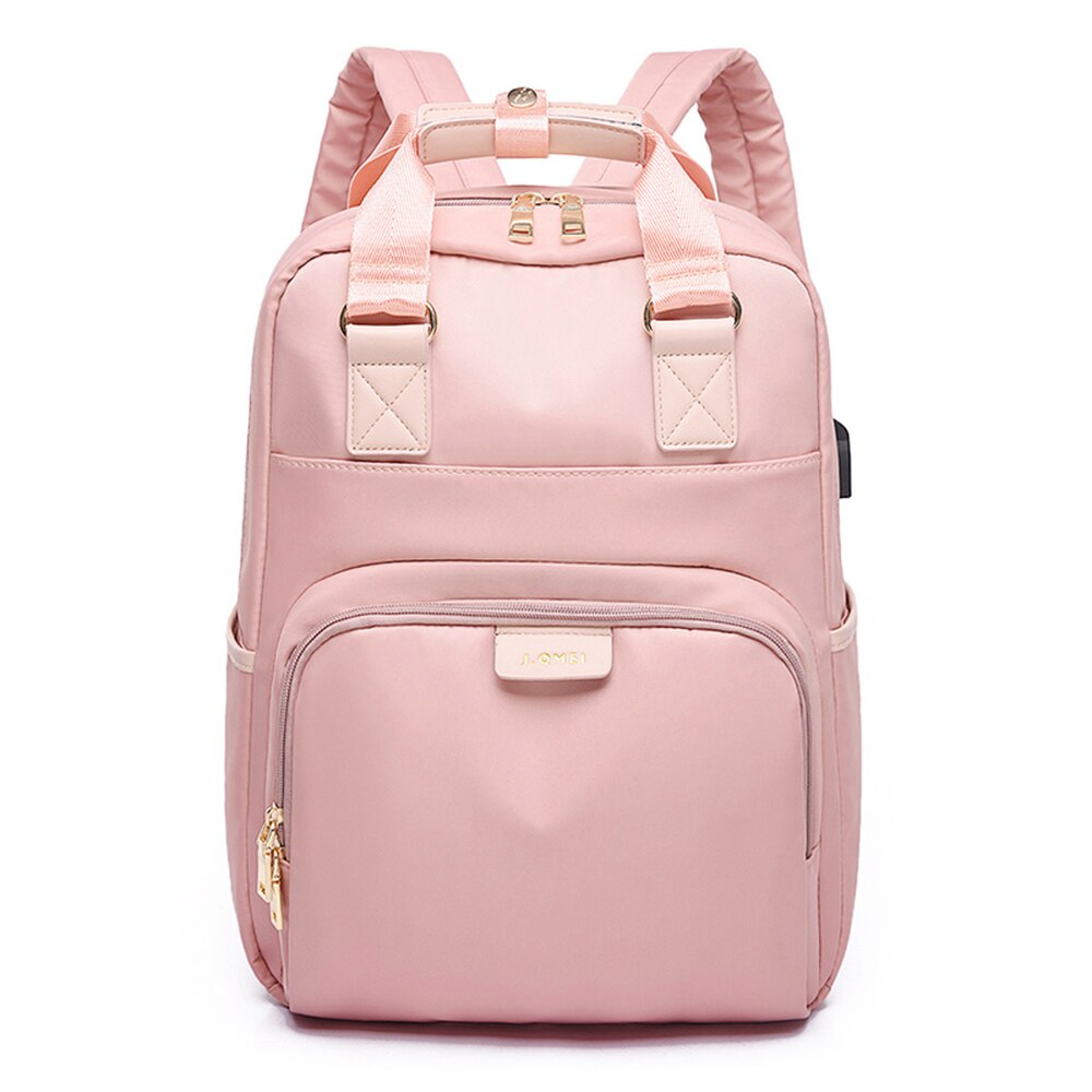 MoneRffi Wasserdicht Rosa Laptop Rucksack Weibliche Mädchen Rucksack 13-15,6 Zoll Rucksack Frauen Männer Oxford Tuch Schwarz Rosa: Pink / 15.6