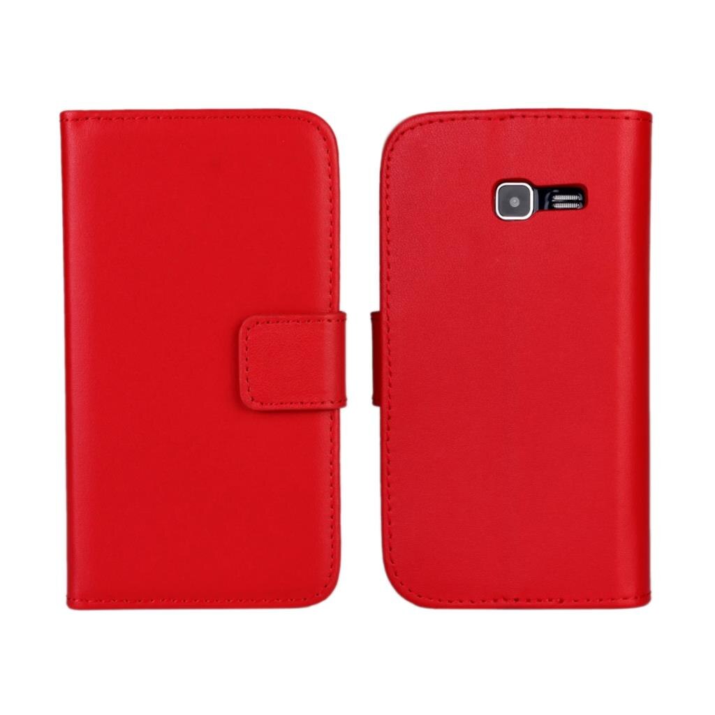 S7390 Titolare Della Carta Fondina della cassa Del Raccoglitore Per Samsung Galaxy Trend Lite S7390 Magnetico Della Copertura di Vibrazione custodia In Pelle Retro sacchetti Del Telefono: Rosso