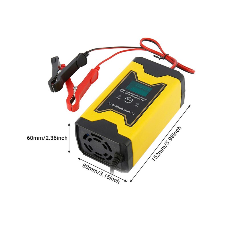Car Battery Charger 12V 6A Full Automatic Pulse Repair Chargers Intelligent Fast Power Lead Acid UK Plug LCD Display