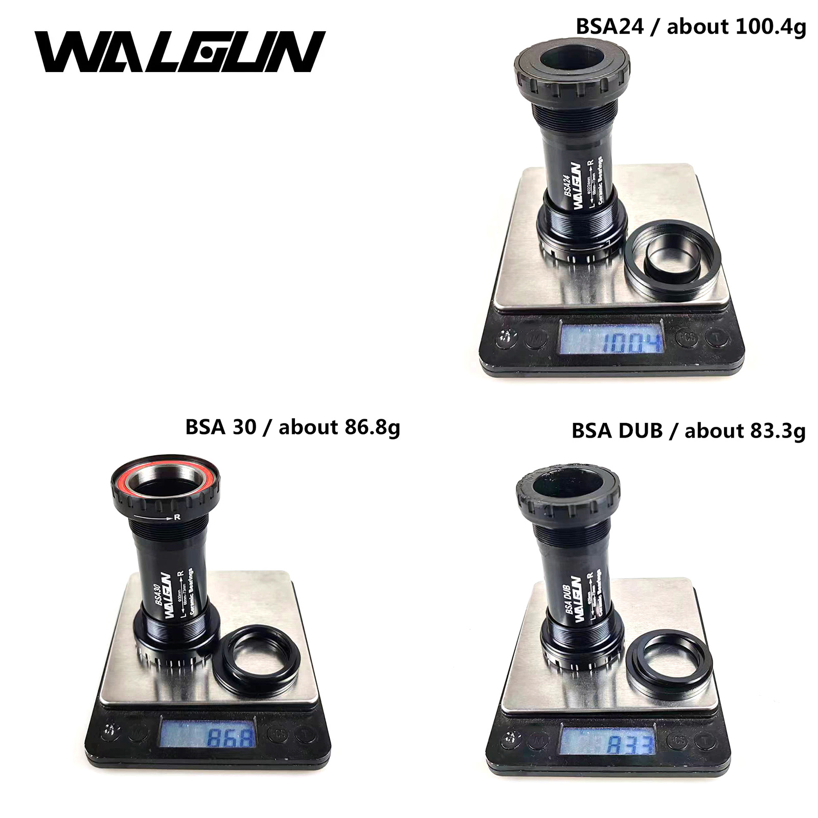 Walgun Bicycle Bottom Bracket BSA Thread Kit Road MTB Bike Frame 68/73 for Axis 24/22 and 29/30mm for Shiman SRM GXP Crankset