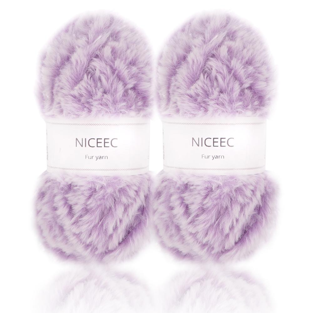 Niceec 2 Strengen Super Soft Bont Garen Chunky Pluizige Faux Fur Garen Wimper Garen Voor Haak Knit-Totale Lengte 2 × 32 M (2 × 35yds,50G × 2): 044
