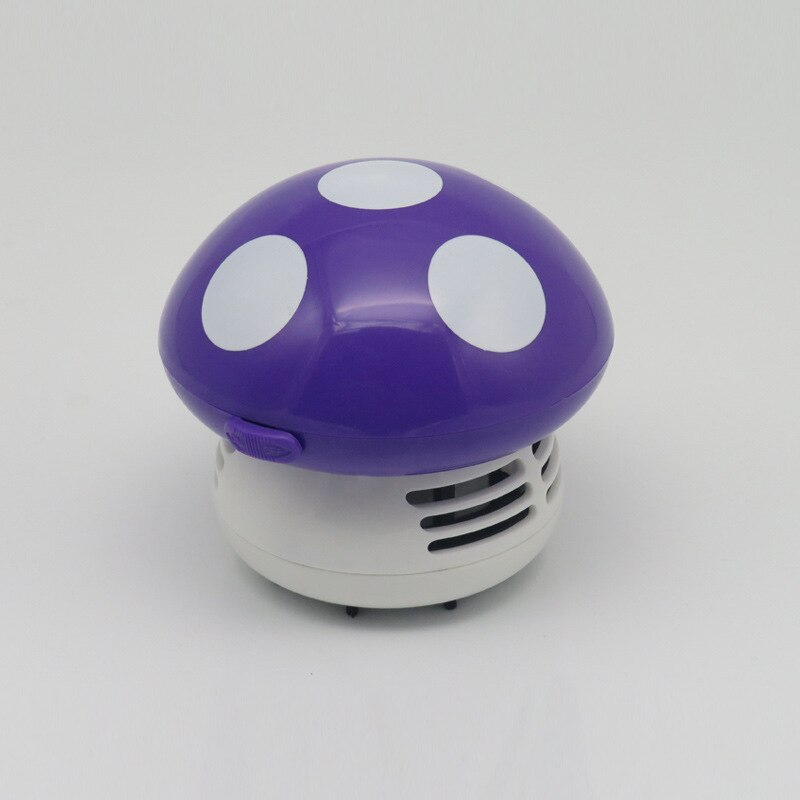 Cute Mini Mushroom Corner Desk Table Dust Vacuum Cleaner Sweeper D IUS: purple